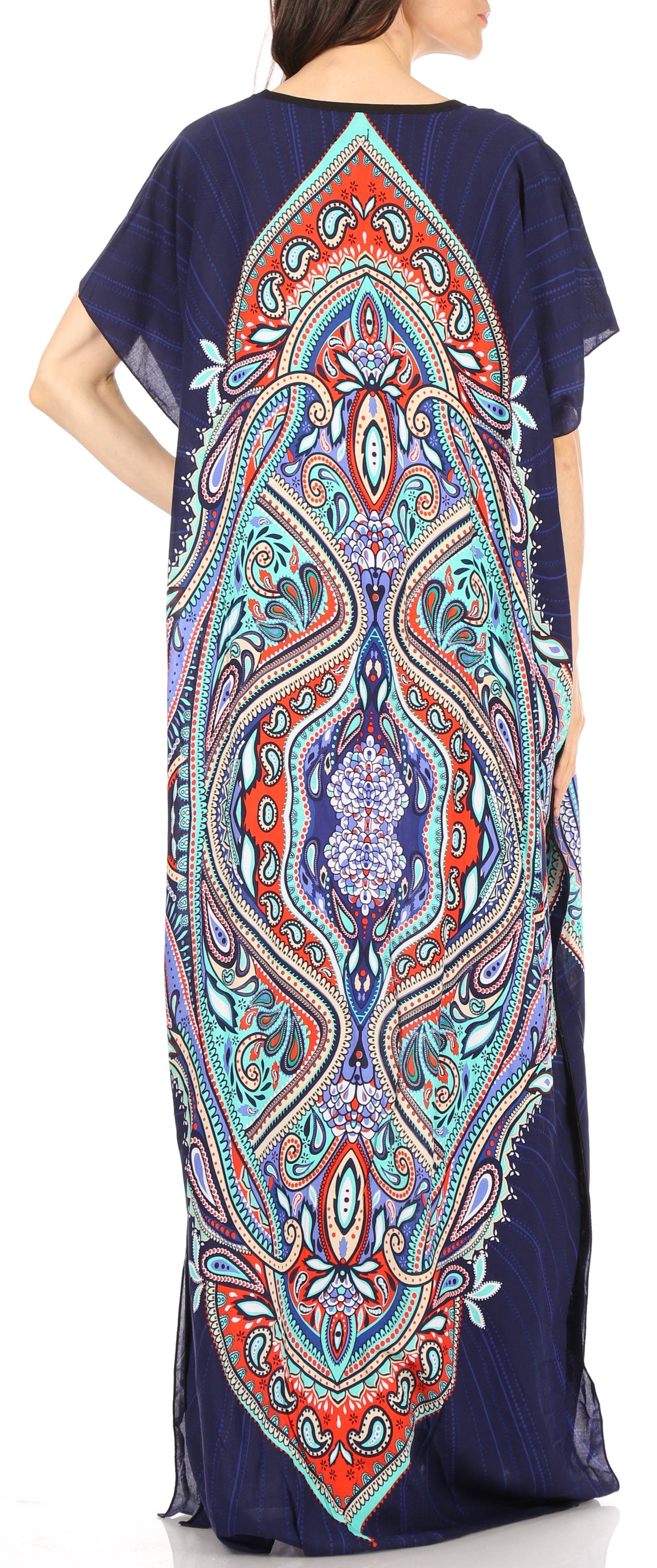 Vestido caftán Sakkas Aggy para mujer, estampado africano, estilo dashiki, maxi, bohemio, hippie y colorido