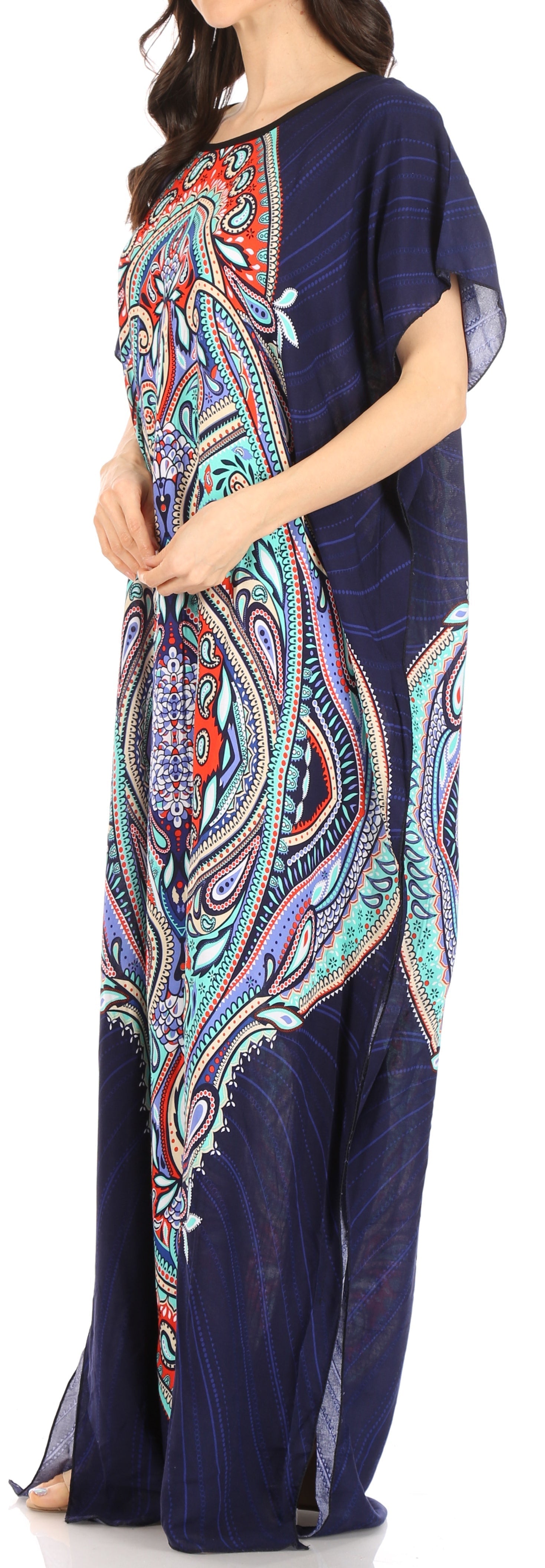 Vestido caftán Sakkas Aggy para mujer, estampado africano, estilo dashiki, maxi, bohemio, hippie y colorido