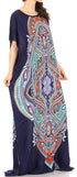 Vestido caftán Sakkas Aggy para mujer, estampado africano, estilo dashiki, maxi, bohemio, hippie y colorido