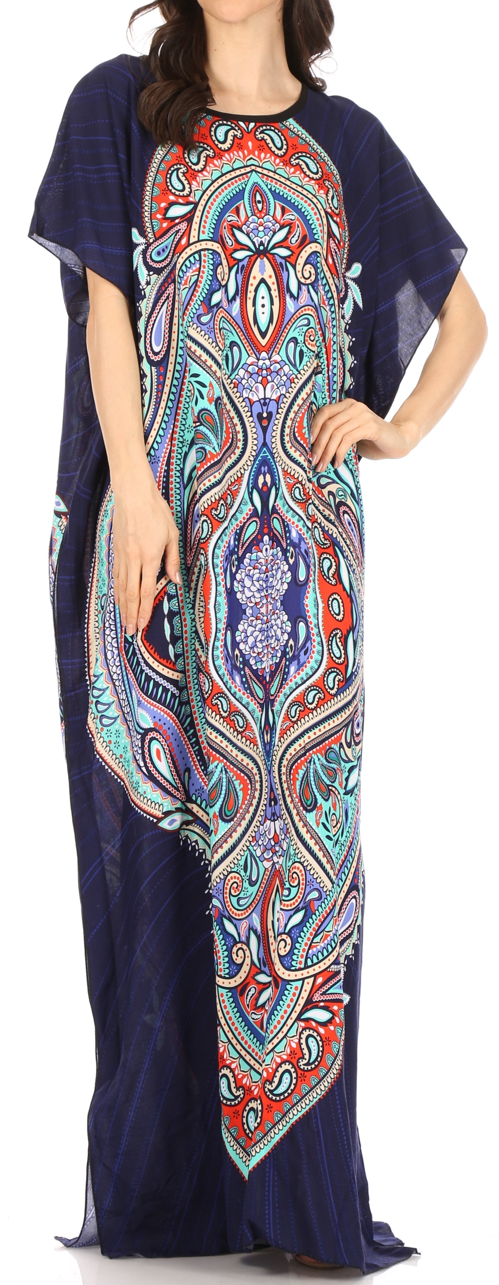 Vestido caftán Sakkas Aggy para mujer, estampado africano, estilo dashiki, maxi, bohemio, hippie y colorido