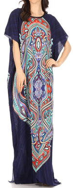 Vestido caftán Sakkas Aggy para mujer, estampado africano, estilo dashiki, maxi, bohemio, hippie y colorido
