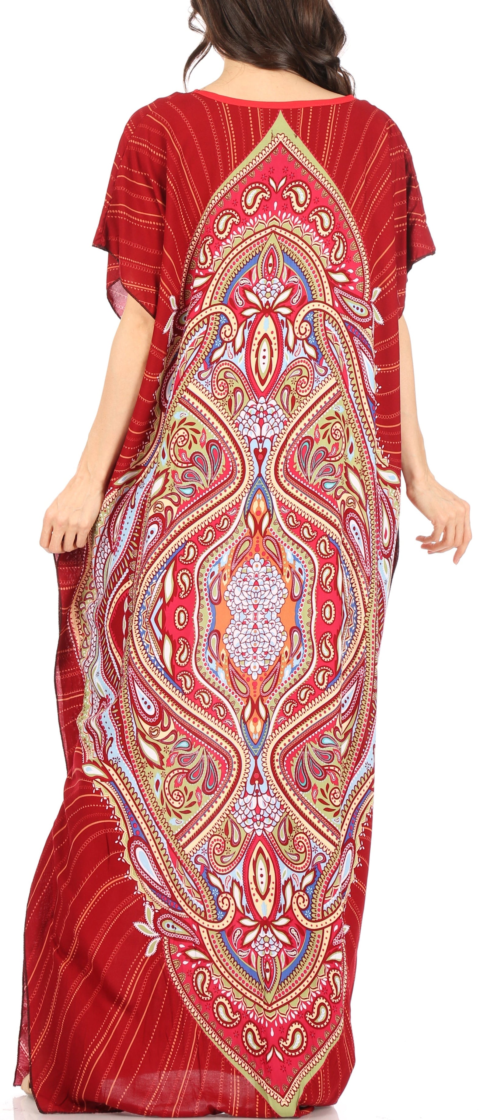 Vestido caftán Sakkas Aggy para mujer, estampado africano, estilo dashiki, maxi, bohemio, hippie y colorido
