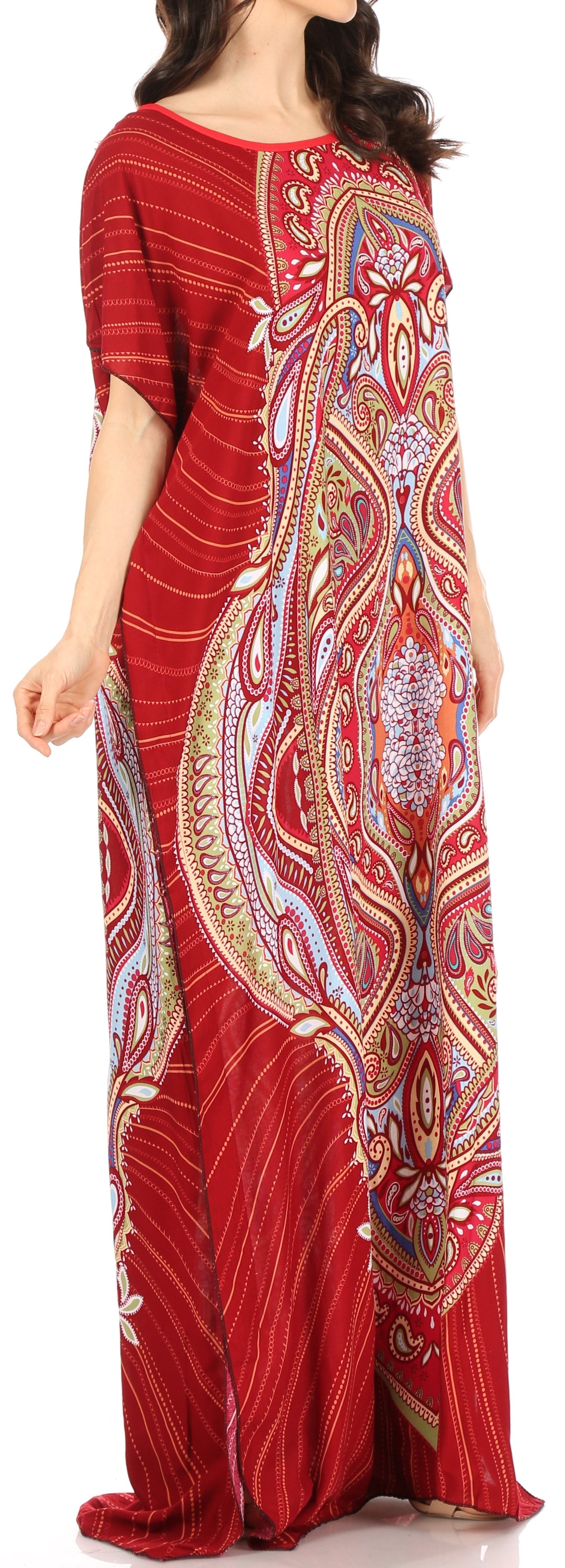Vestido caftán Sakkas Aggy para mujer, estampado africano, estilo dashiki, maxi, bohemio, hippie y colorido