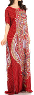 Vestido caftán Sakkas Aggy para mujer, estampado africano, estilo dashiki, maxi, bohemio, hippie y colorido