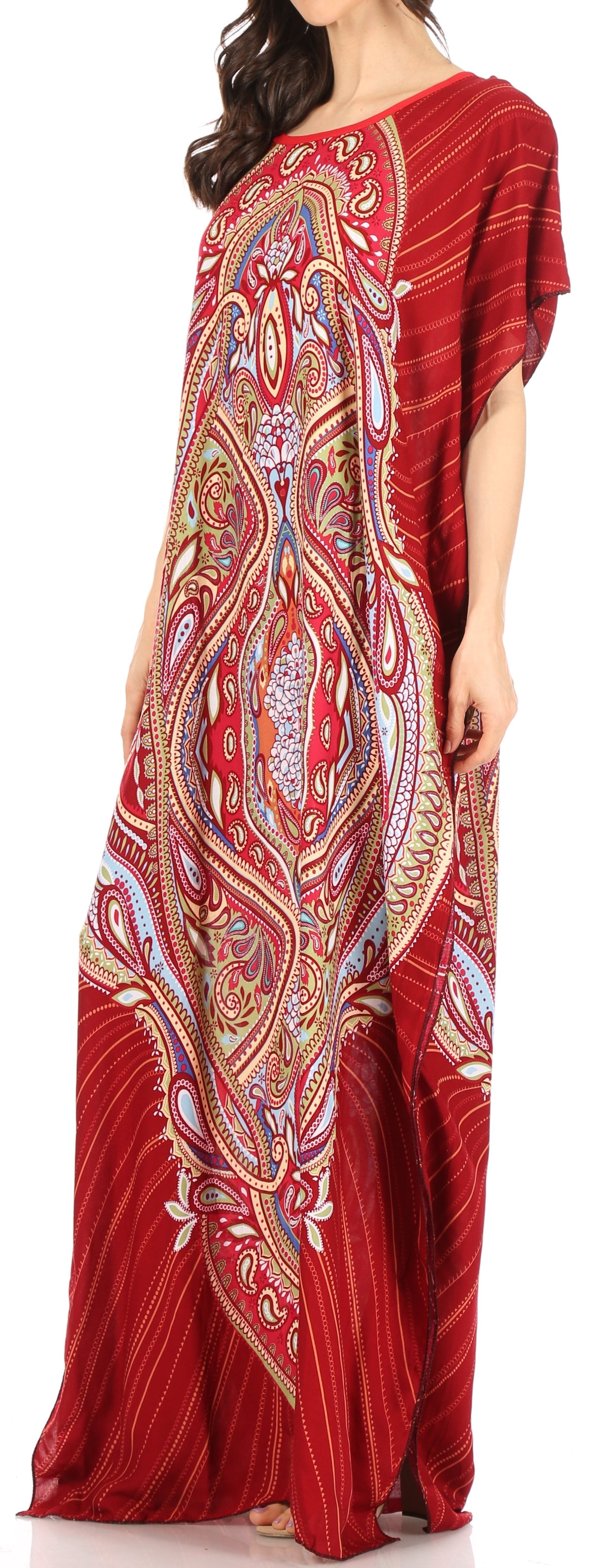 Vestido caftán Sakkas Aggy para mujer, estampado africano, estilo dashiki, maxi, bohemio, hippie y colorido