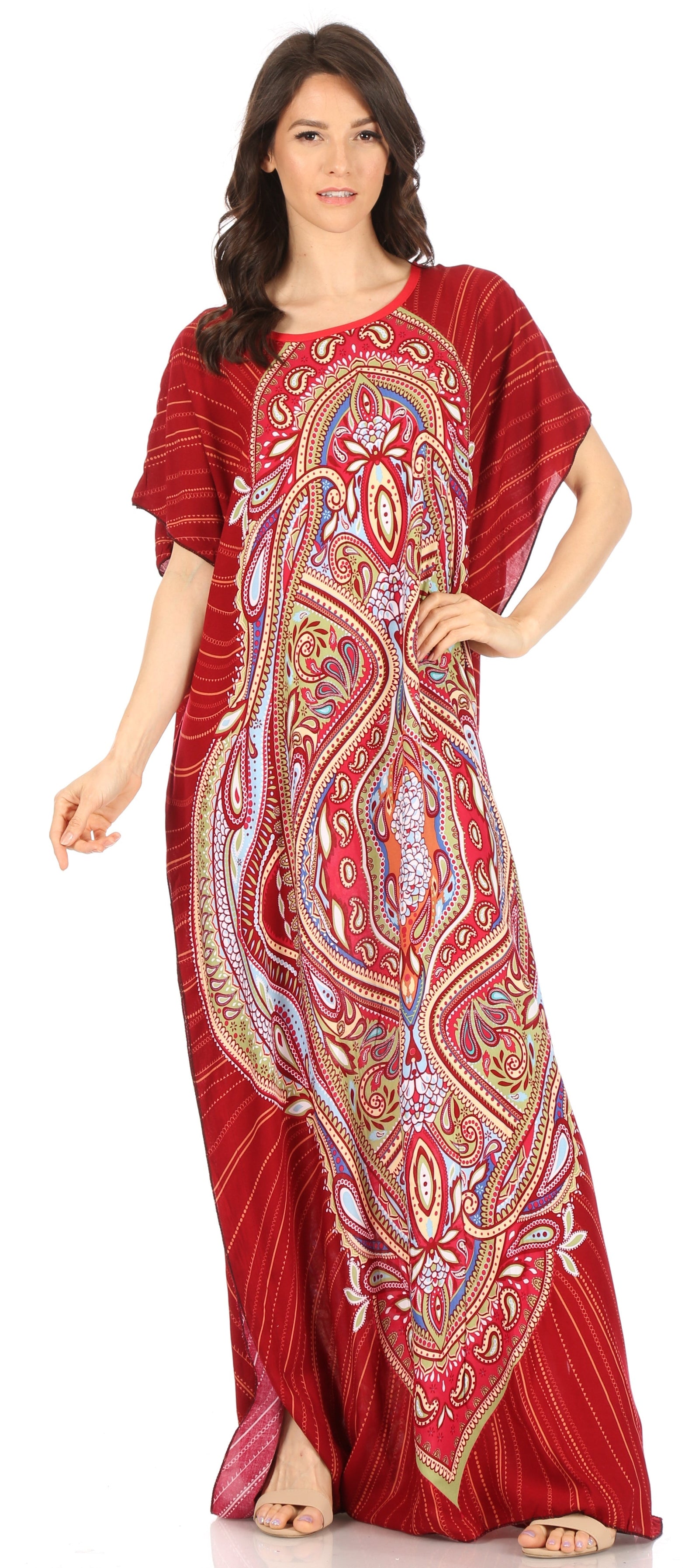 Vestido caftán Sakkas Aggy para mujer, estampado africano, estilo dashiki, maxi, bohemio, hippie y colorido