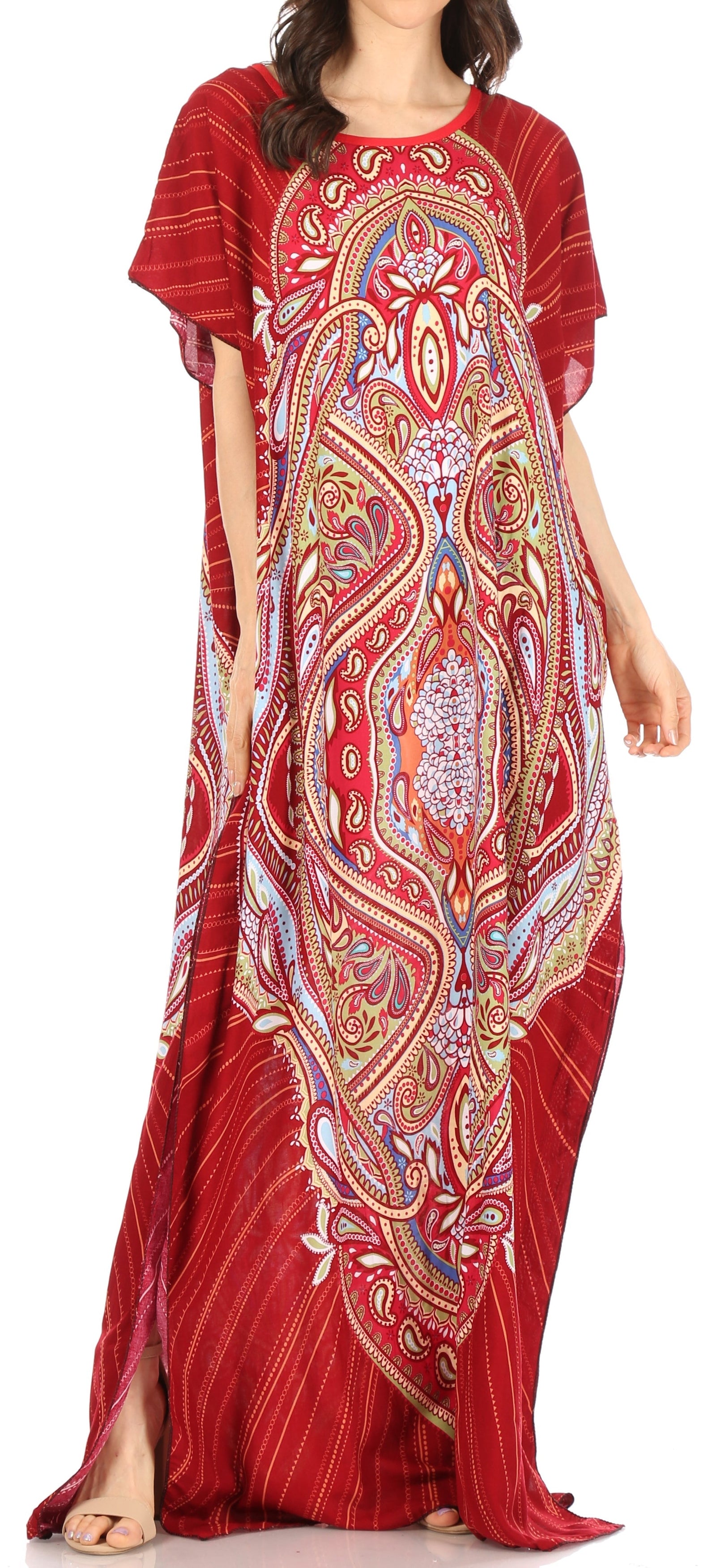 Vestido caftán Sakkas Aggy para mujer, estampado africano, estilo dashiki, maxi, bohemio, hippie y colorido
