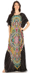 Vestido caftán Sakkas Aggy para mujer, estampado africano, estilo dashiki, maxi, bohemio, hippie y colorido