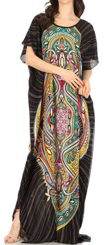 Vestido caftán Sakkas Aggy para mujer, estampado africano, estilo dashiki, maxi, bohemio, hippie y colorido