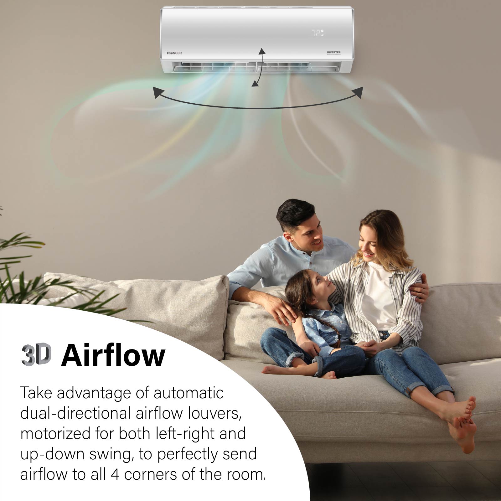 Pioneer® Diamante Essenza™ 36,000 BTU 17 SEER2 230V High-Wall Ductless Mini-Split Air Conditioner Inverter Heat Pump with 16 Ft. Kit