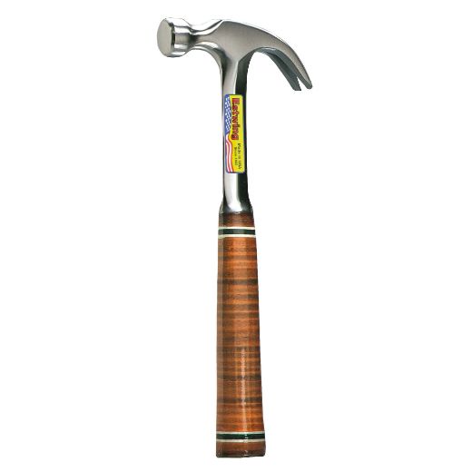 Martillo de garra curvo Estwing E20C de 20 oz con empuñadura de cuero 