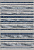 Alfombra nórdica de rayas blancas y azules Olin