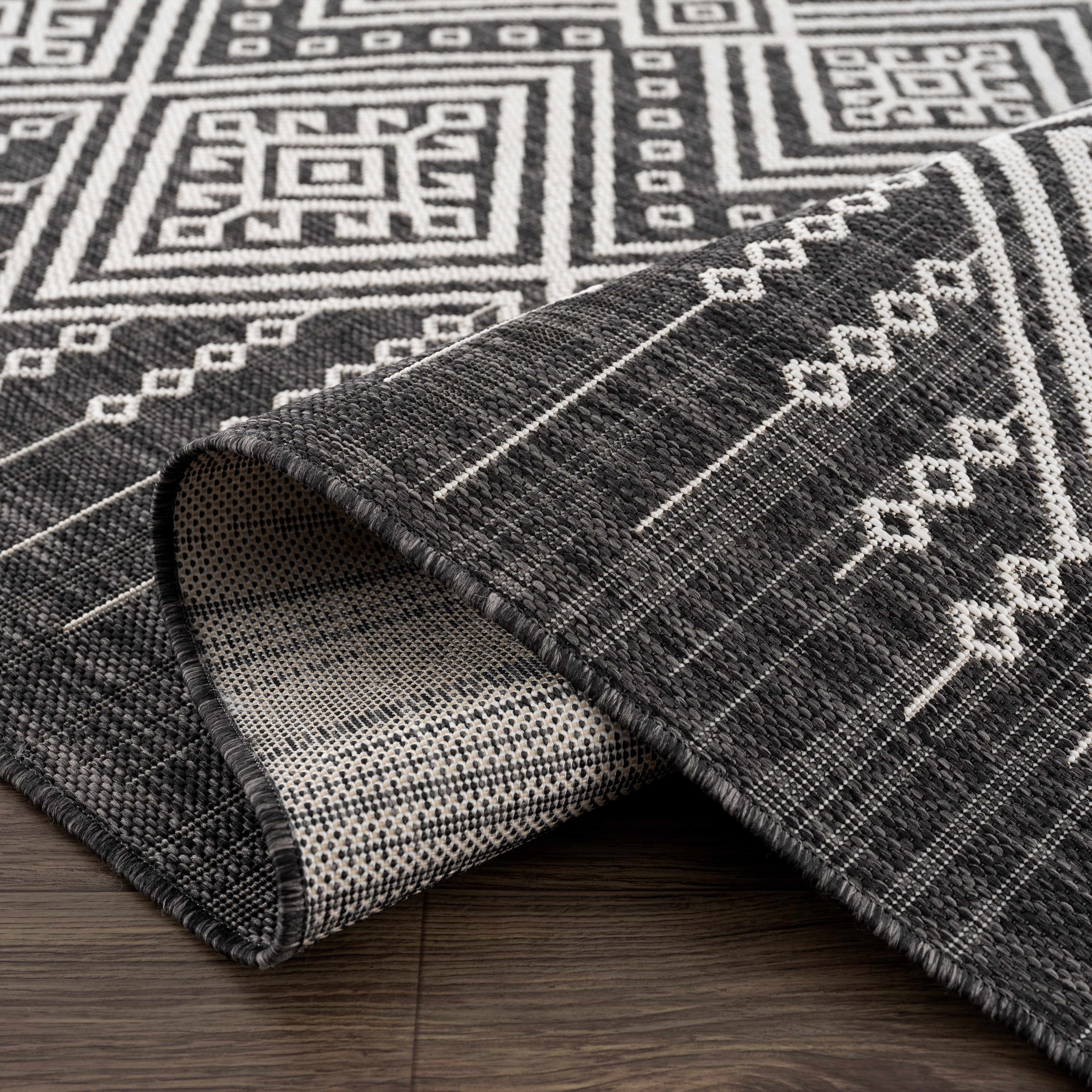 Alfombra de alto rendimiento en blanco y negro de Frankville