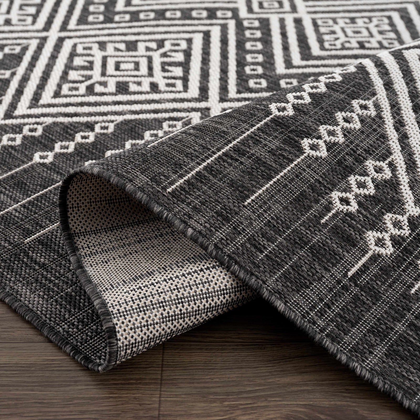 Alfombra de alto rendimiento en blanco y negro de Frankville