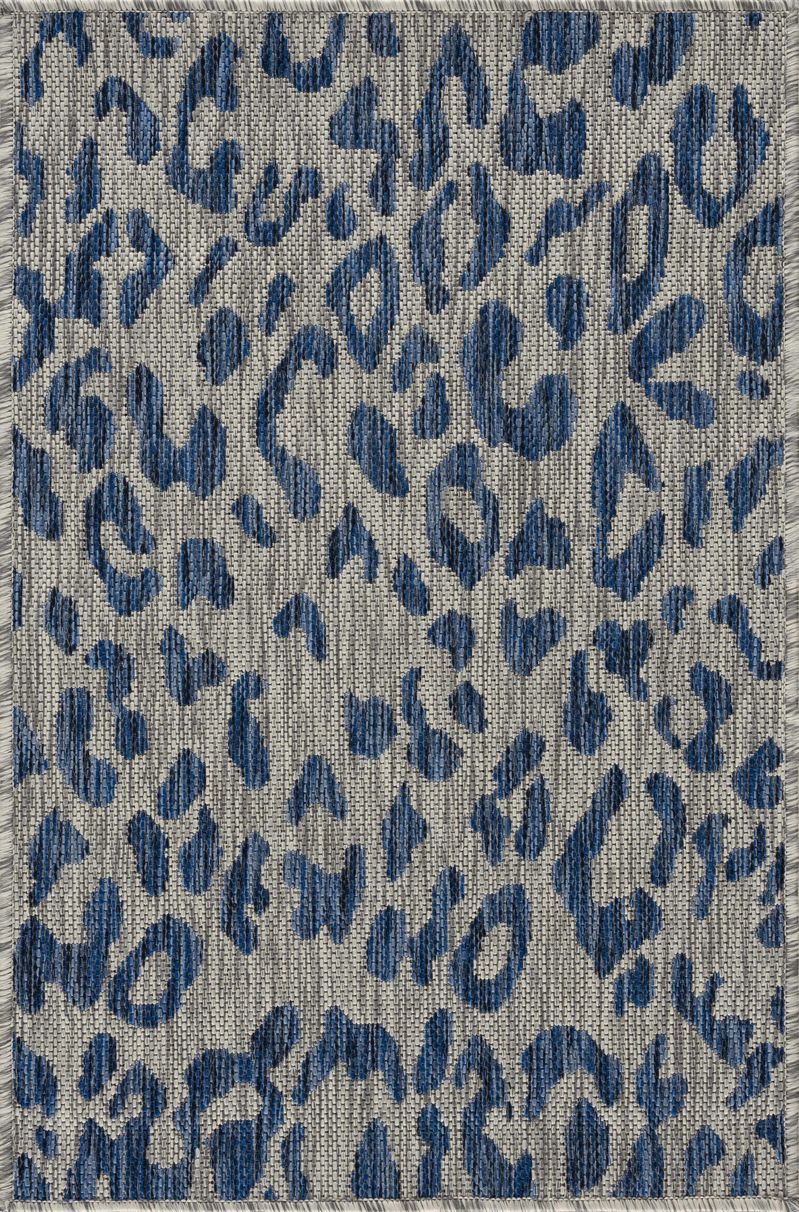 Alfombra de alto rendimiento con estampado de leopardo azul de Skipsea