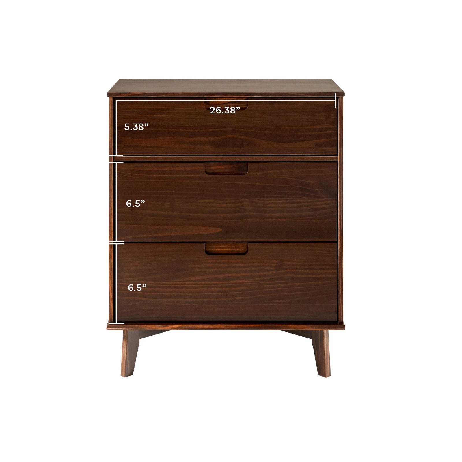 Cómoda moderna de mediados de siglo de madera maciza de Sloane