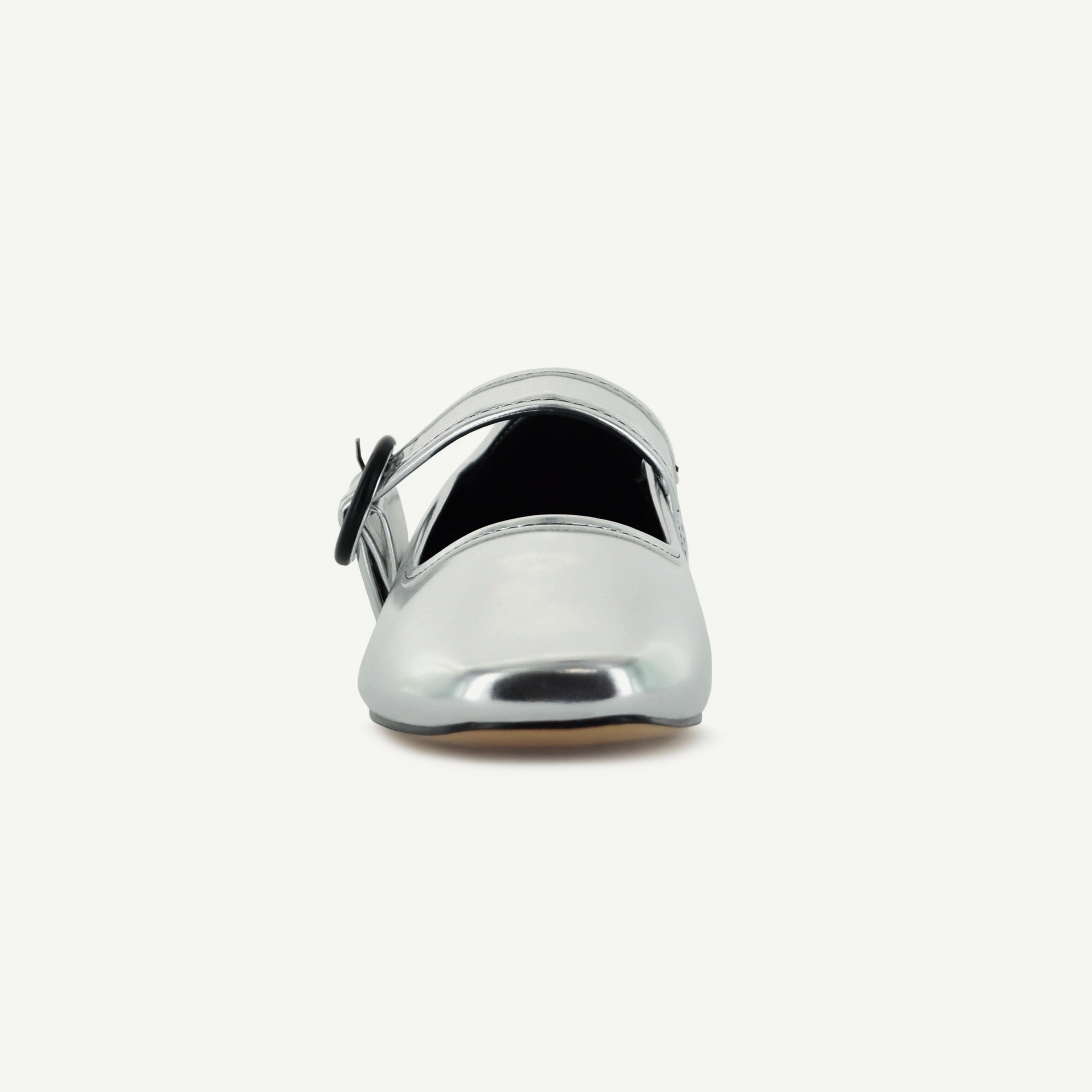 Mariana: Flat Mary Jane - Silver Women's Shoe