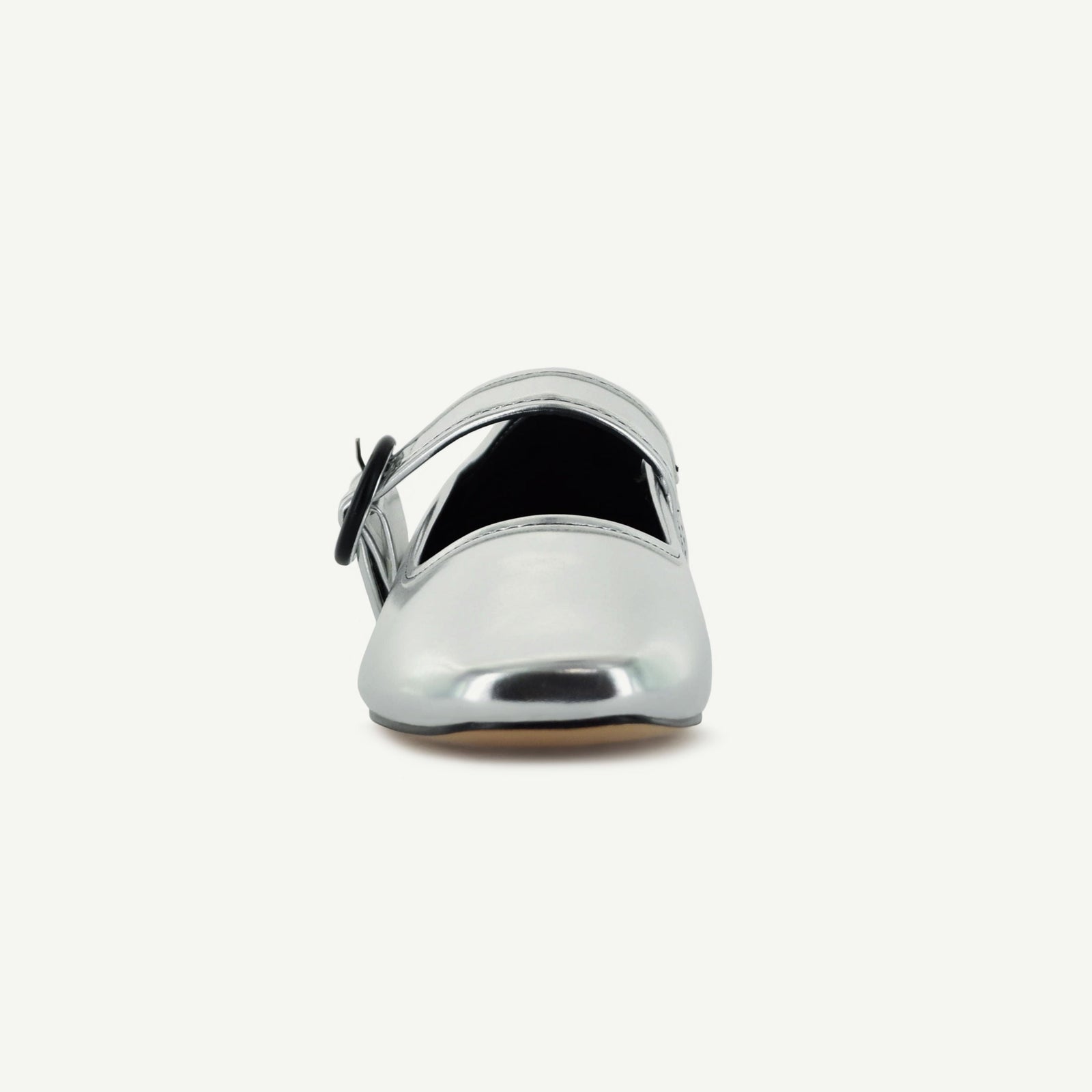 Mariana: Flat Mary Jane - Silver Women's Shoe