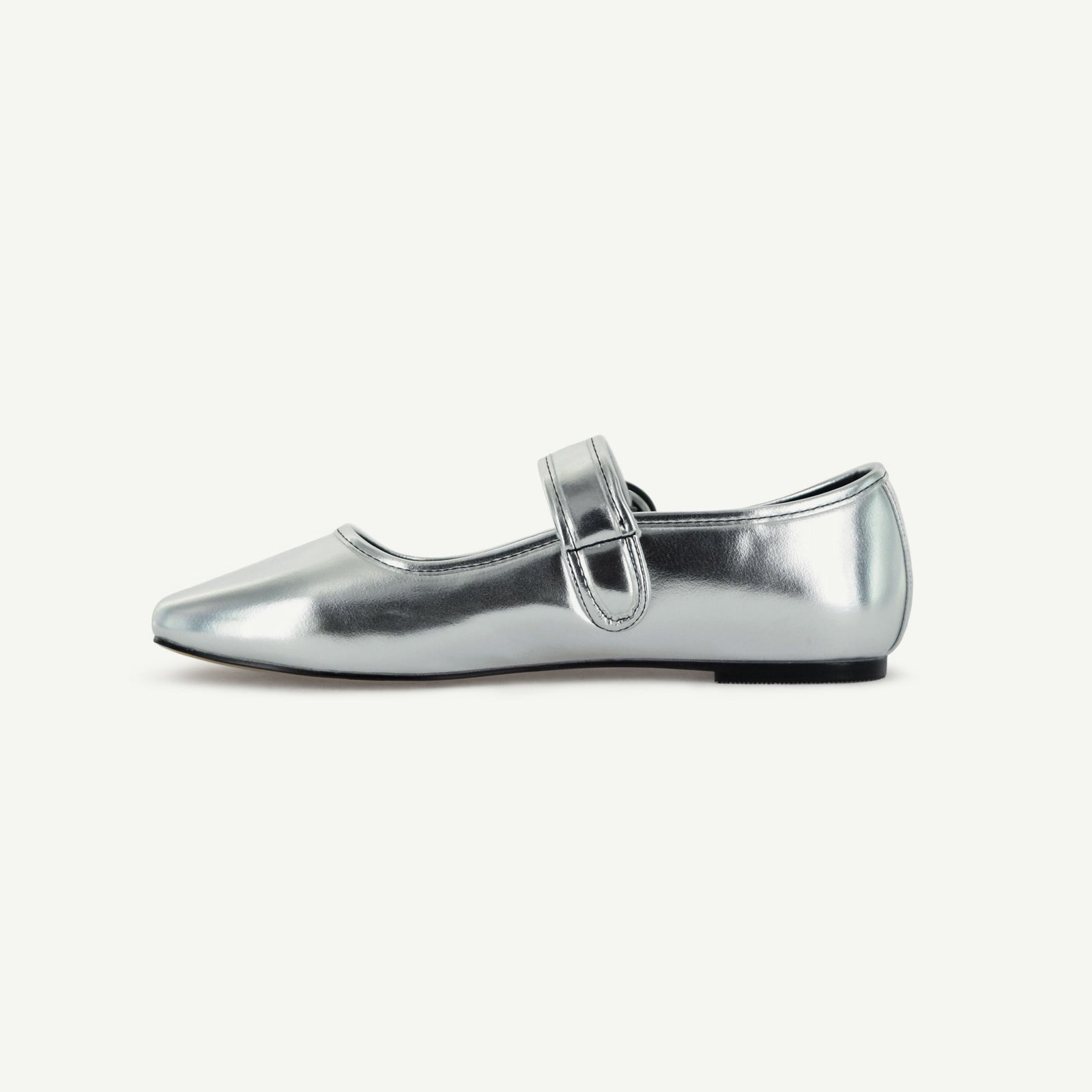 Mariana: Flat Mary Jane - Silver Women's Shoe