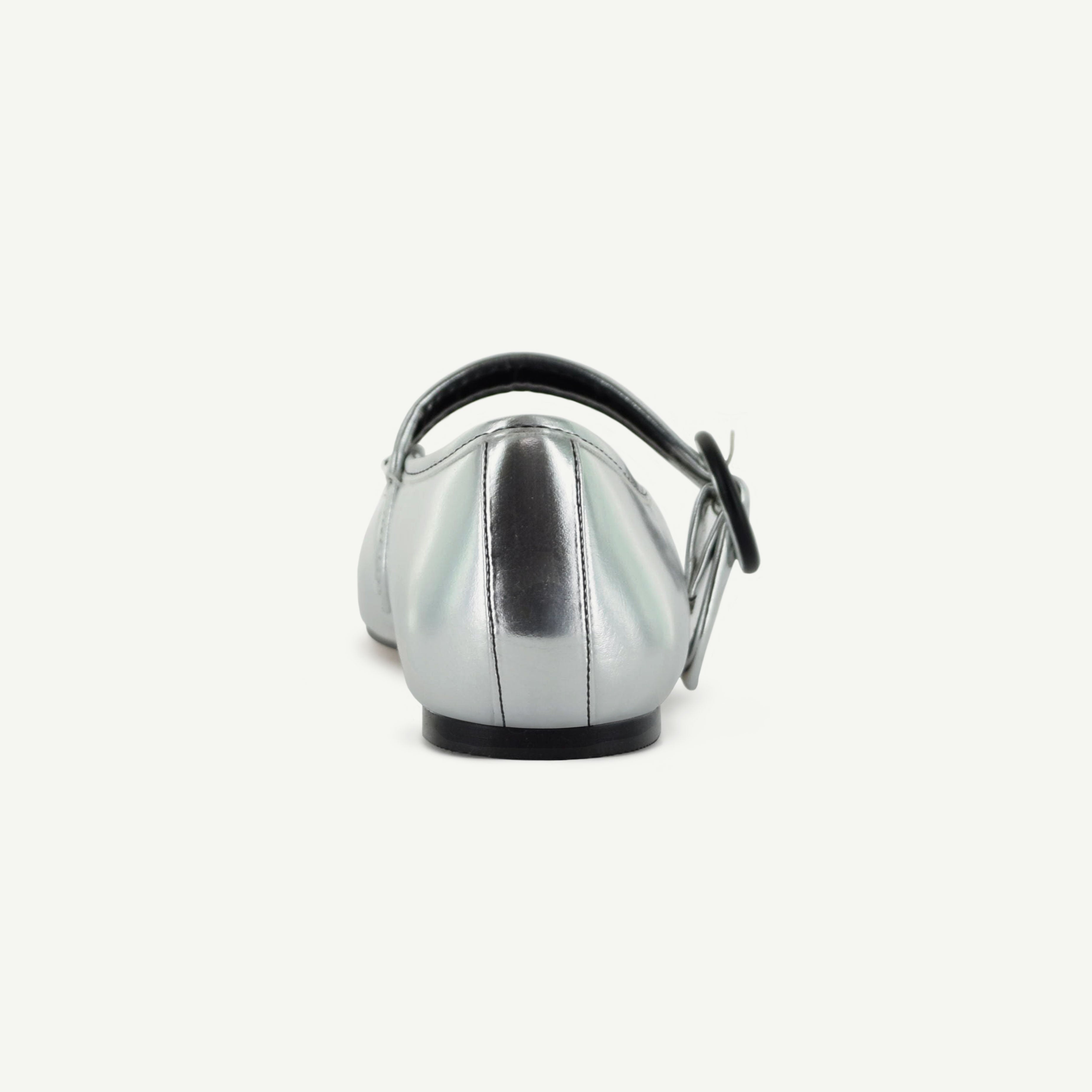 Mariana: Flat Mary Jane - Silver Women's Shoe