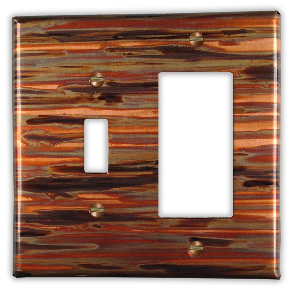 Enchantment Horizontal Copper - 1 Toggle / 1 Rocker Wallplate