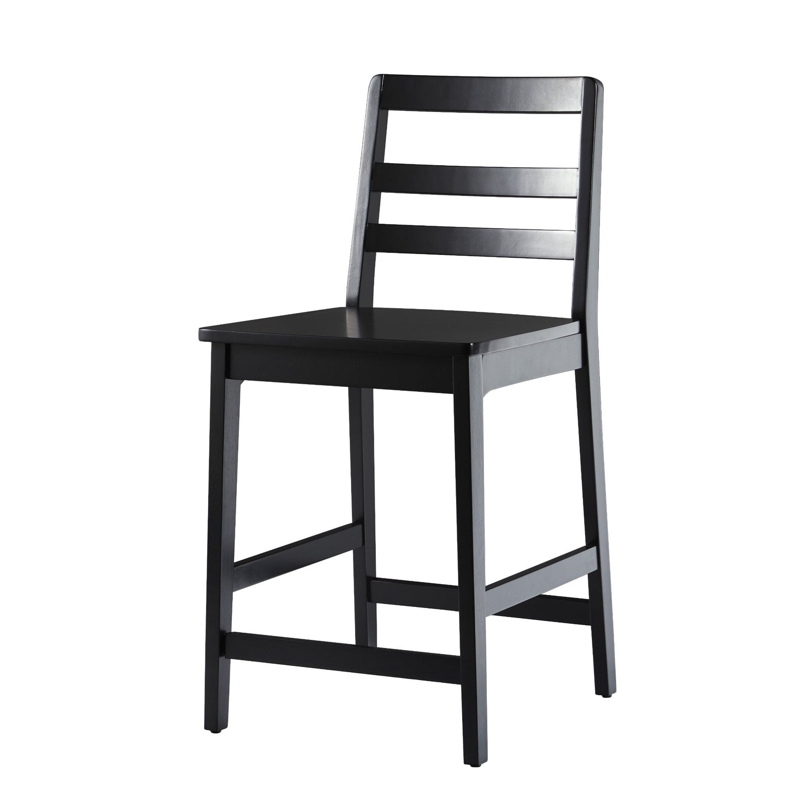 Taburete de bar con respaldo en escalera de madera maciza Erekson, juego de 2