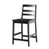 Taburete de bar con respaldo en escalera de madera maciza Erekson, juego de 2