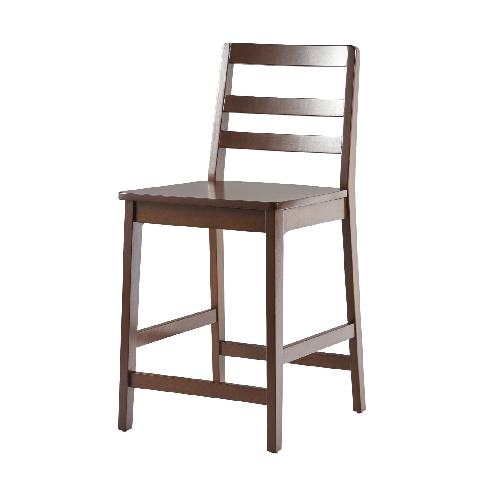 Taburete de bar con respaldo en escalera de madera maciza Erekson, juego de 2