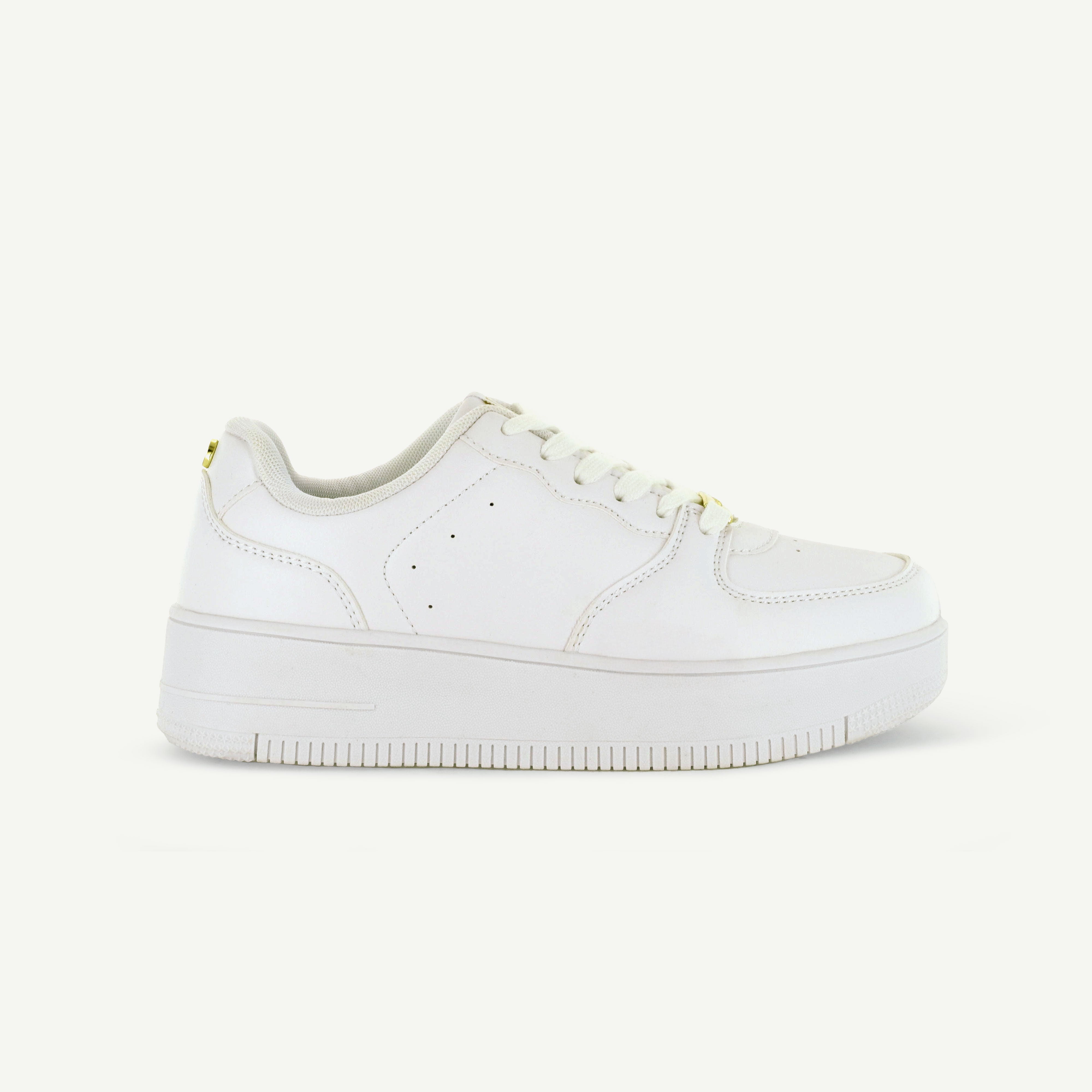 The Metro: Platform Court Shoe - White