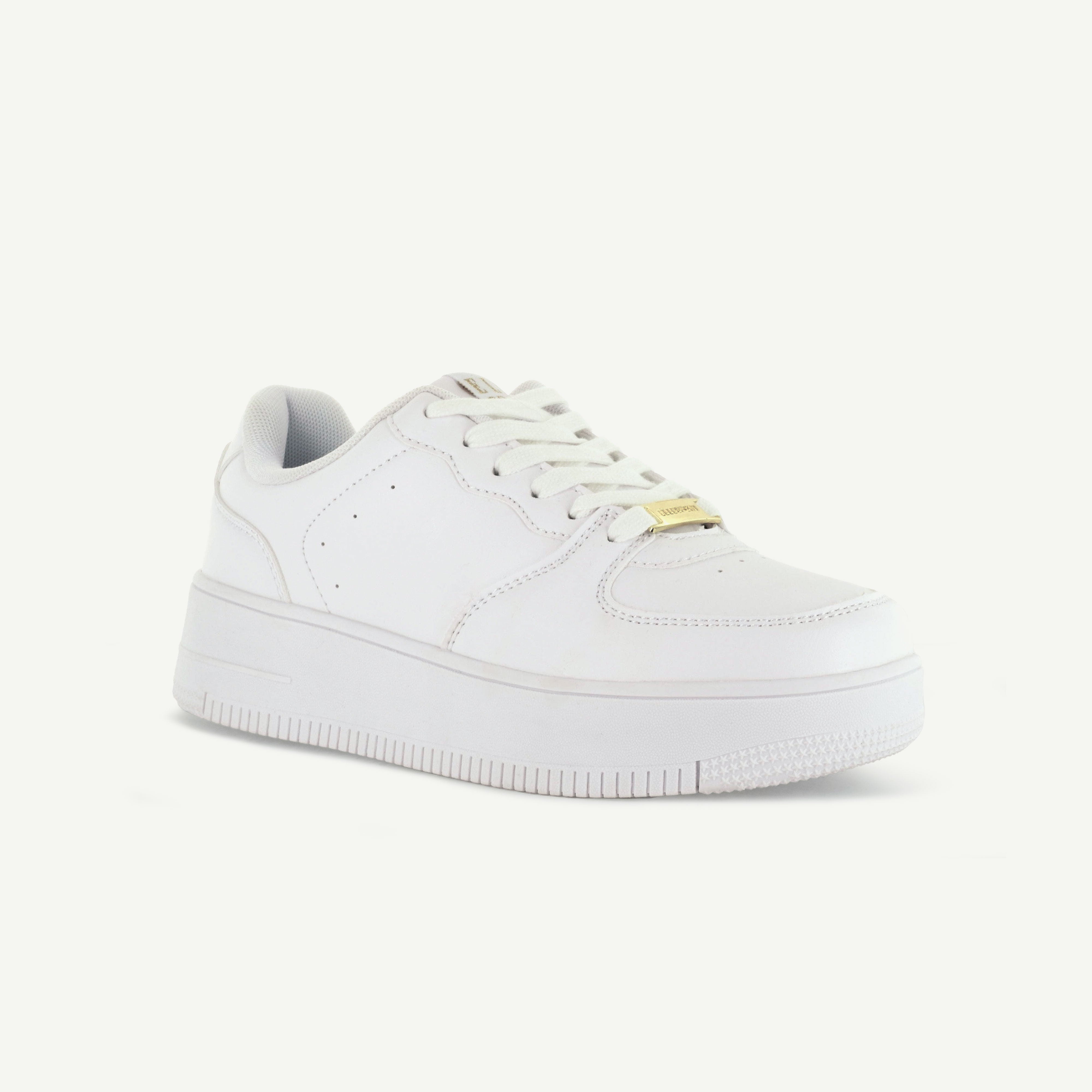 The Metro: Platform Court Shoe - White