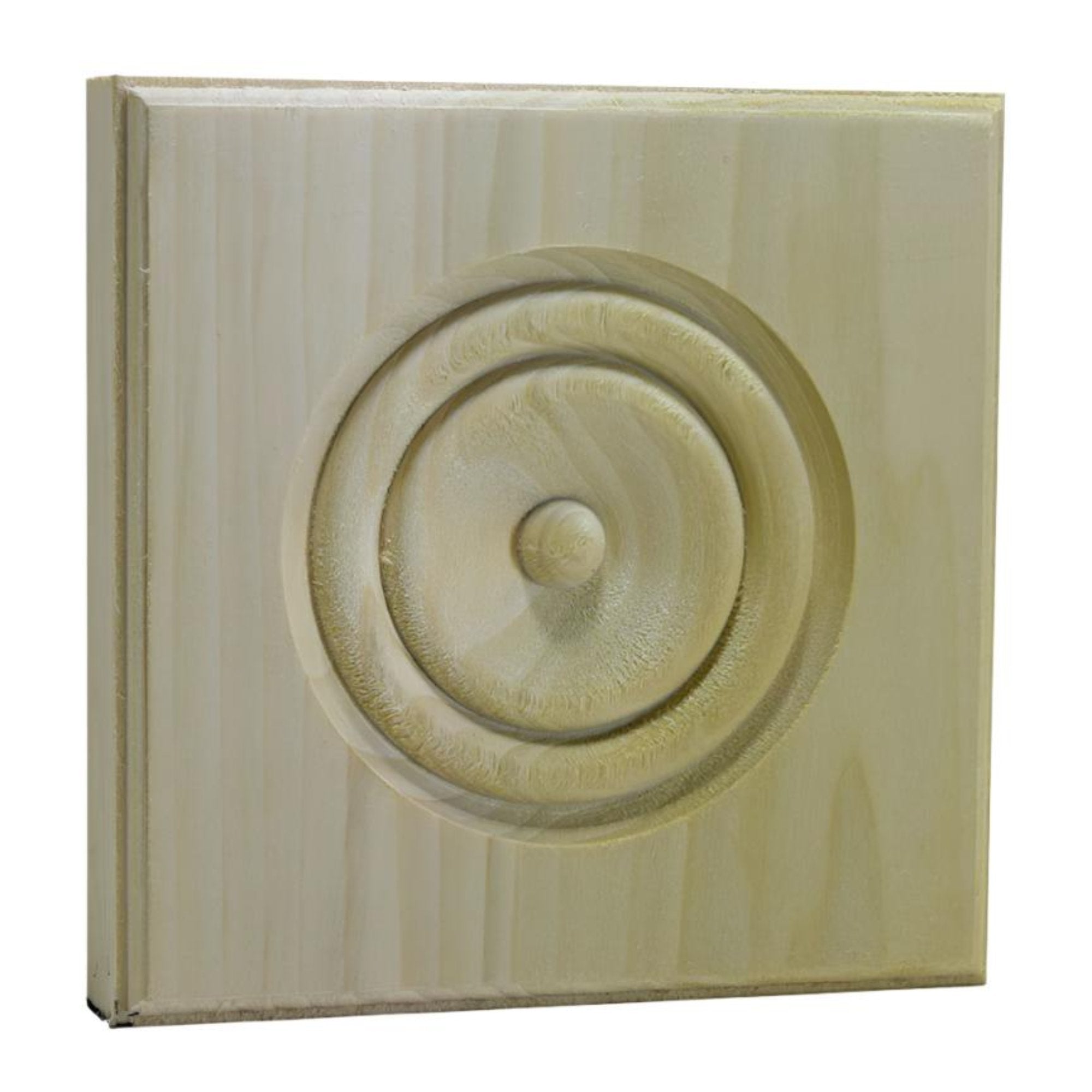 Hardwood Casing Corner Rosette Block 1 inch x 5-1/2 inch Square EWAP90