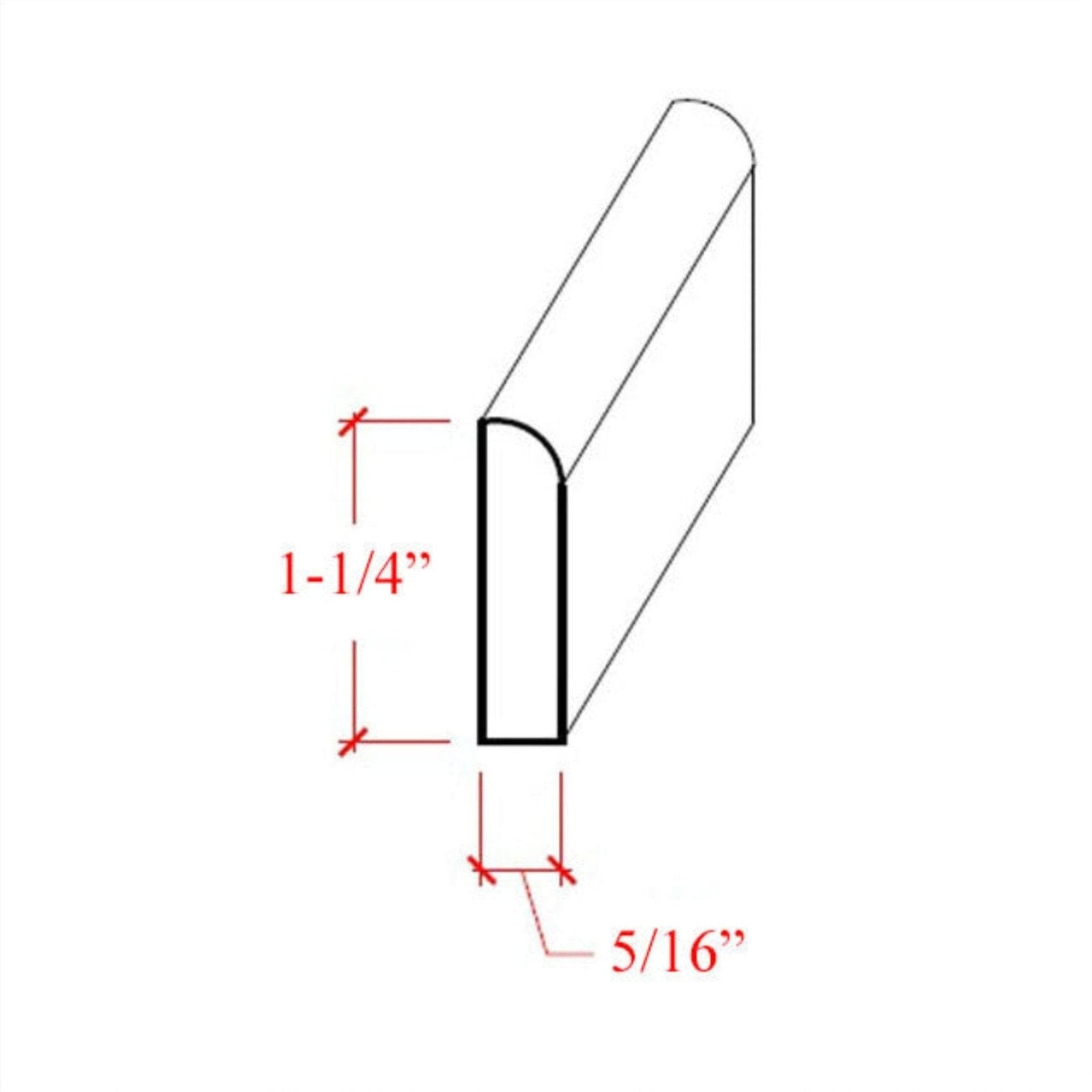 EWBS16 Baseboard Shoe 1-1/4