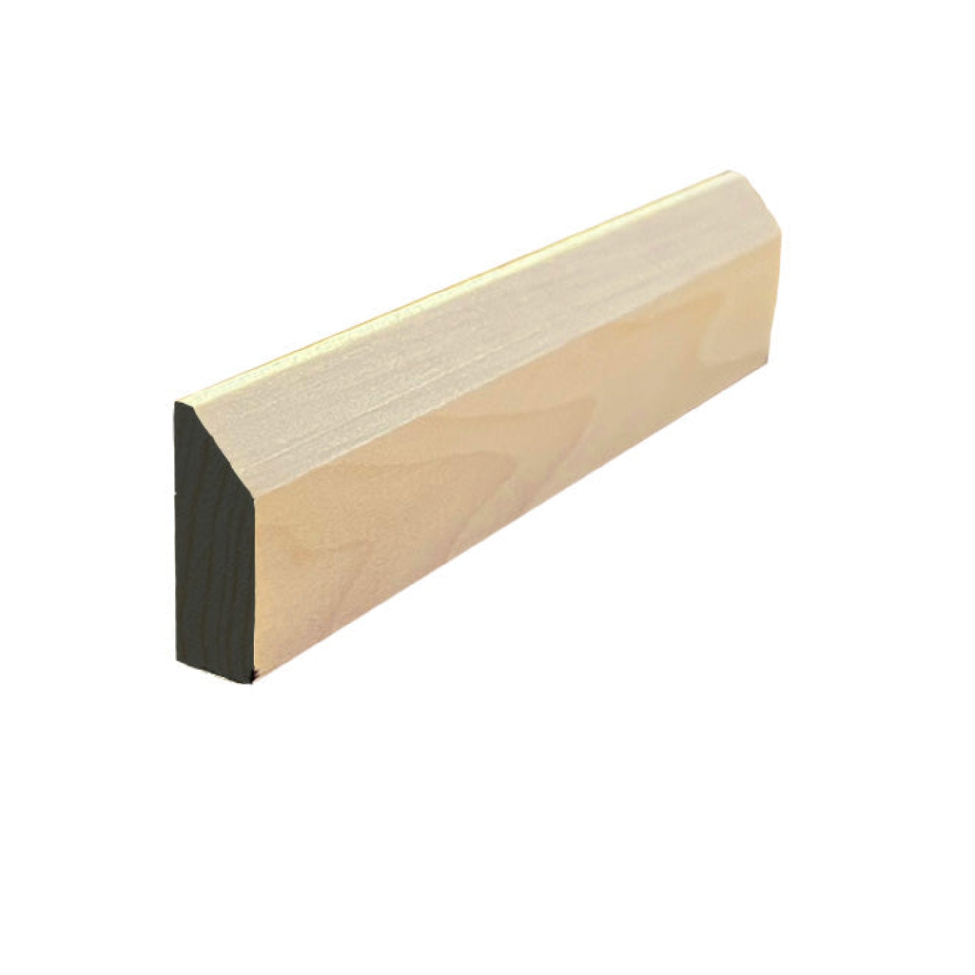 EWBS21 Baseboard Shoe 1-1/8" Tall x 3/8" Beveled Edge. Unfinished