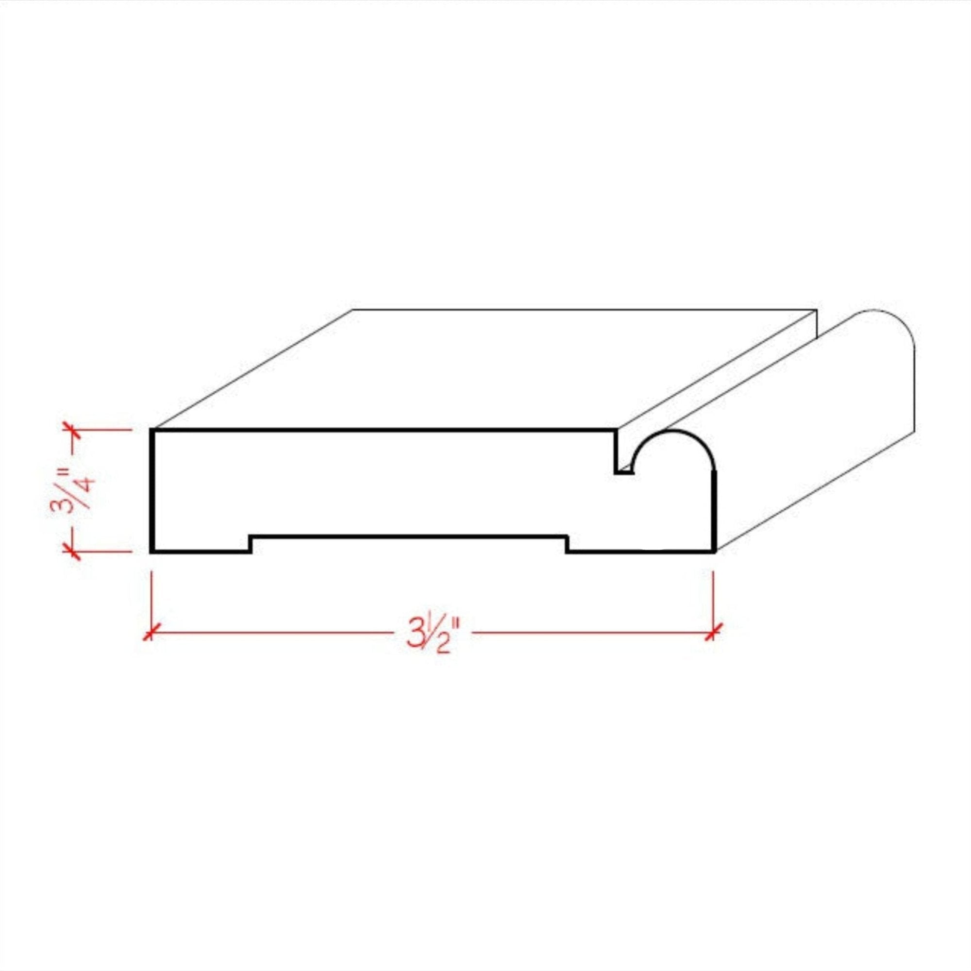 EWCA30 Beaded Casing 3-1/2" wide x 3/4" Trim. Unfinished Moulding