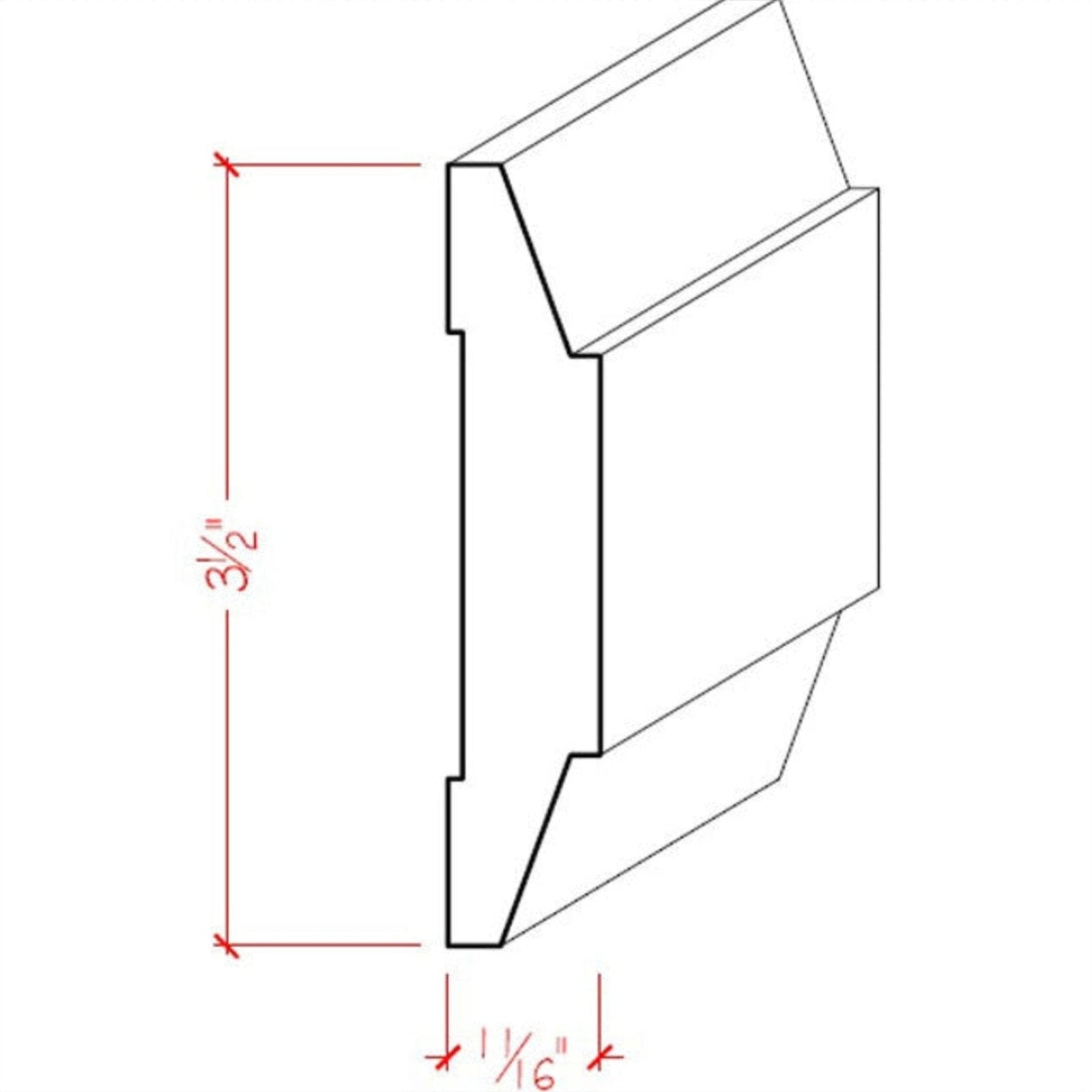 EWCH19 Contemporary Chair Rail 3-1/2