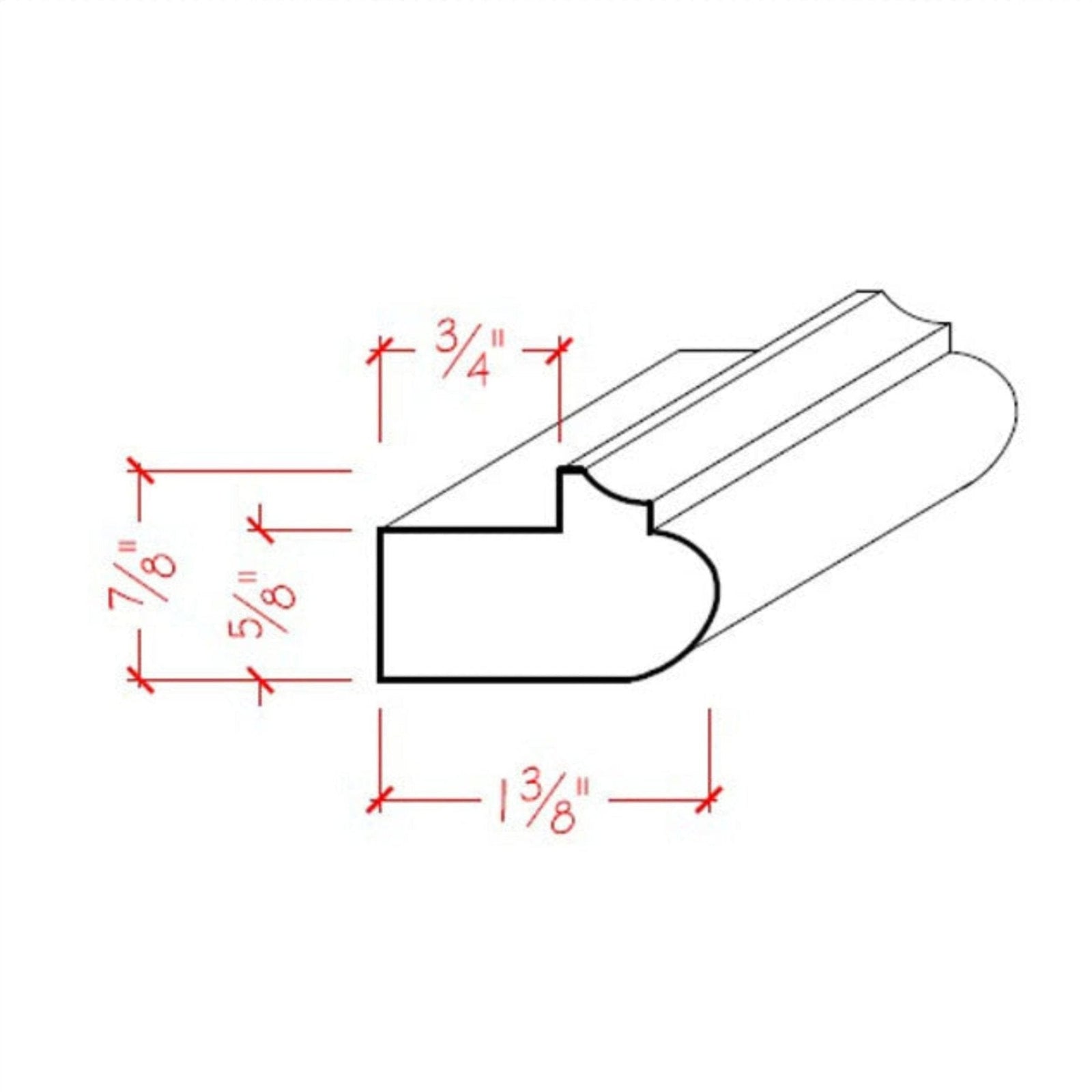 EWLR12 Kitchen Cabinet Light Rail 1-3/8