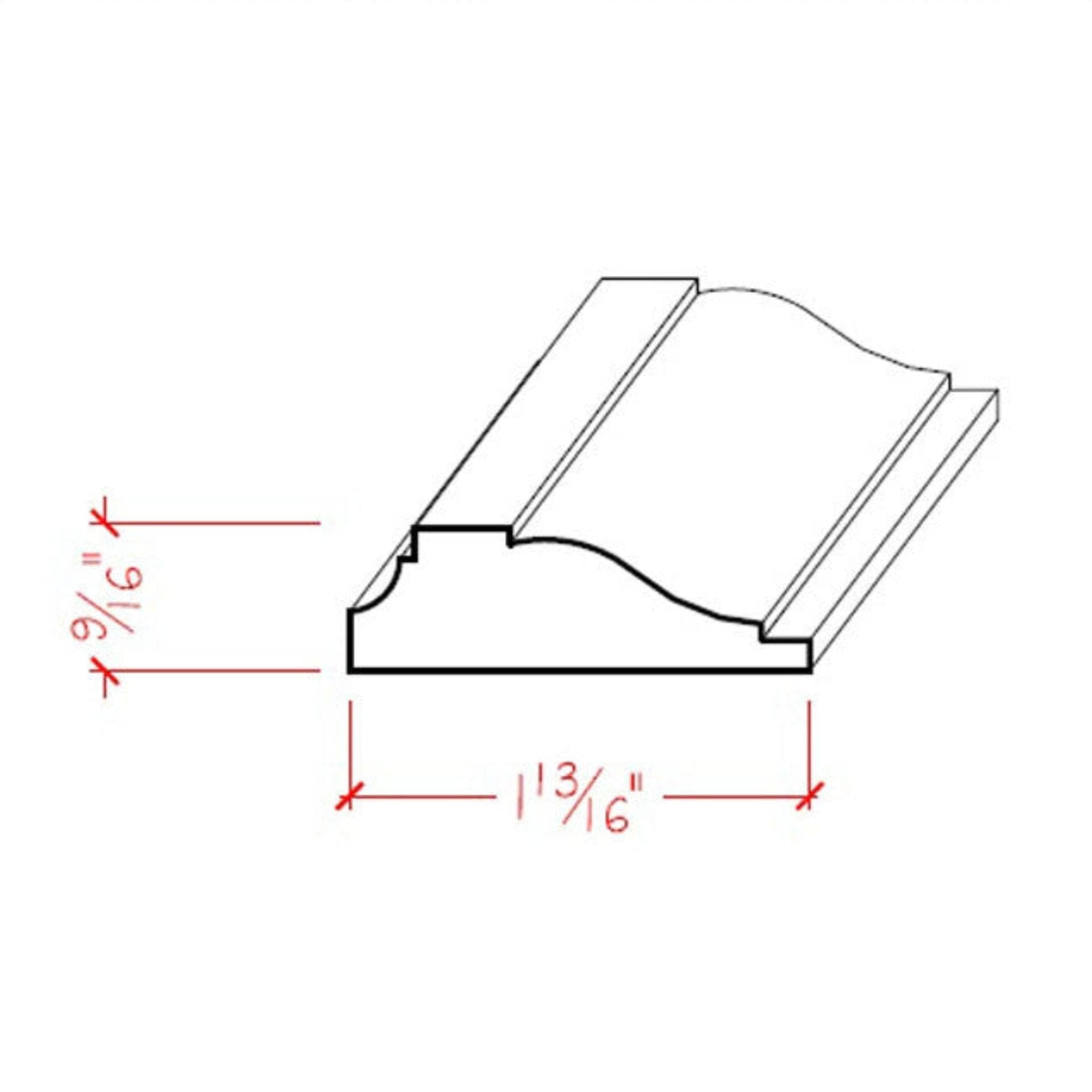 EWPM16 Panel Molding 1-13/16" wide x 9/16" Trim. Unfinished