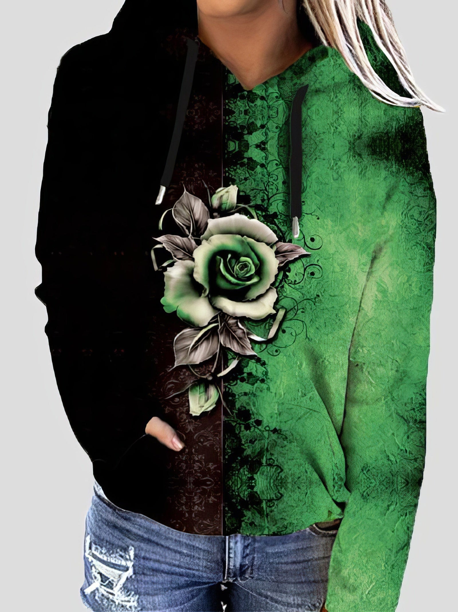 Black and Green Hoodie