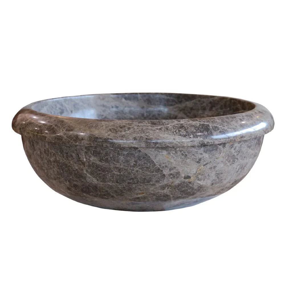 Lavabo de baño empotrado o sobre encimera de mármol de piedra natural color marrón Emperador