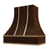 Campana extractora espresso con frente curvo y flejes de latón: anchos disponibles de 30", 36", 42", 48", 54" y 60"