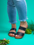 ELIZA Black Timeless Western Silhouette Women's Slip On Sandal