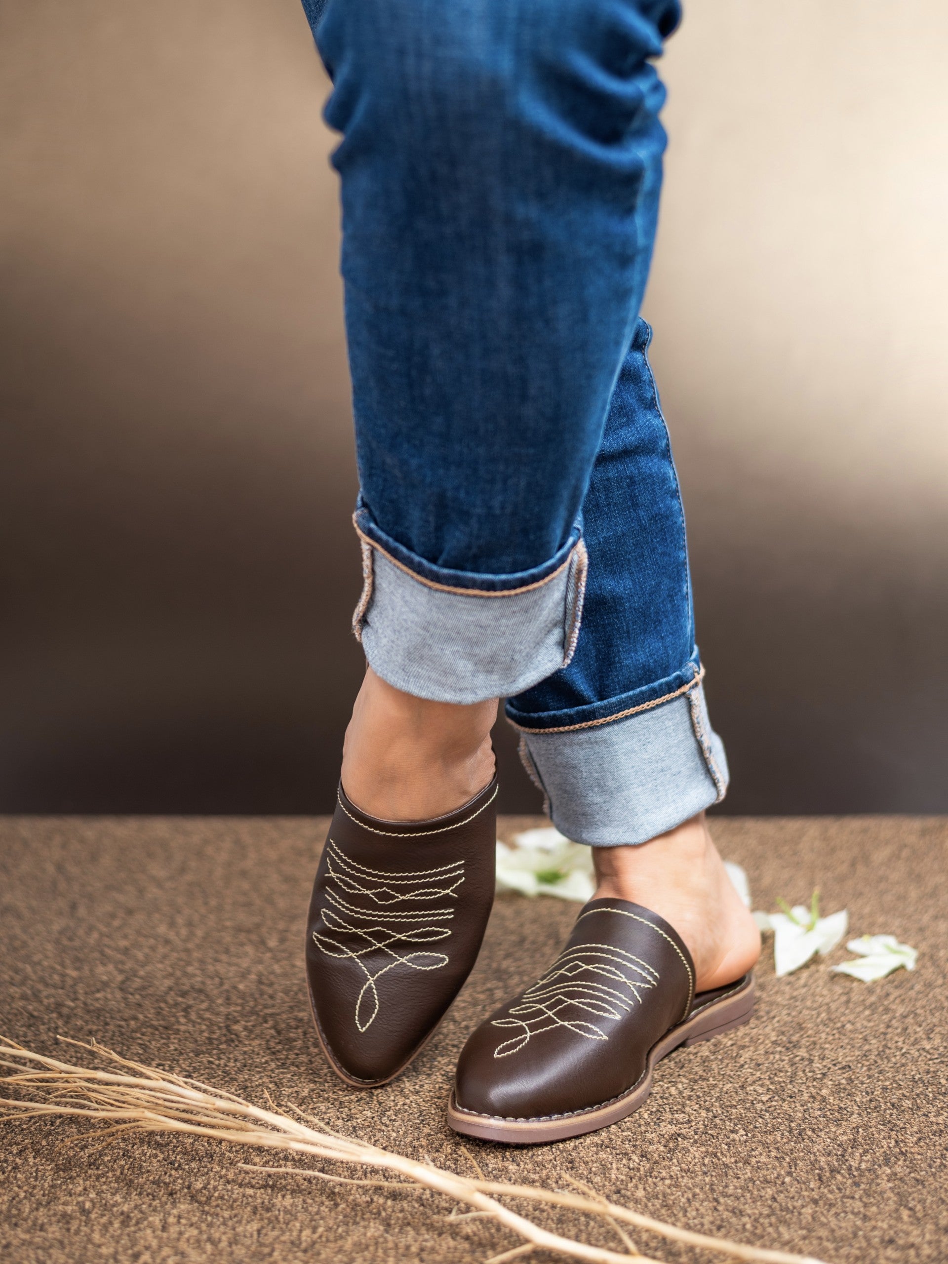 AVERY Brown Pointed Toe Slip On Shoe - Flats