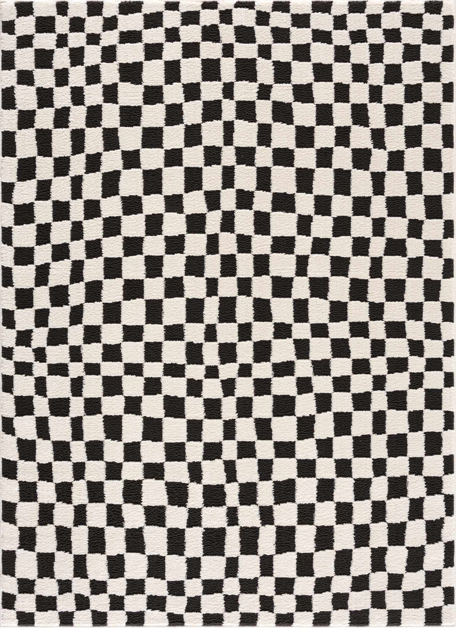 Alfombra de cuadros blancos y negros de Lajos