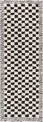 Alfombra de cuadros blancos y negros Leryn