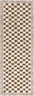 Alfombra de cuadros blancos y marrones Leryn