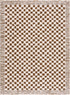 Alfombra de cuadros blancos y marrones Leryn