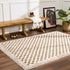 Alfombra de cuadros blancos y marrones Leryn