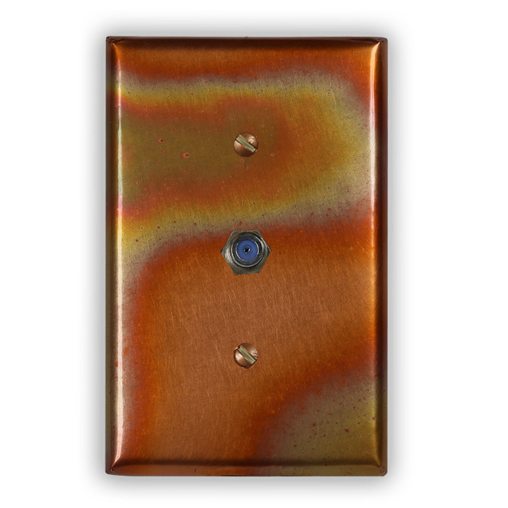 Flamed Copper - 1 Cable Jack Wallplate