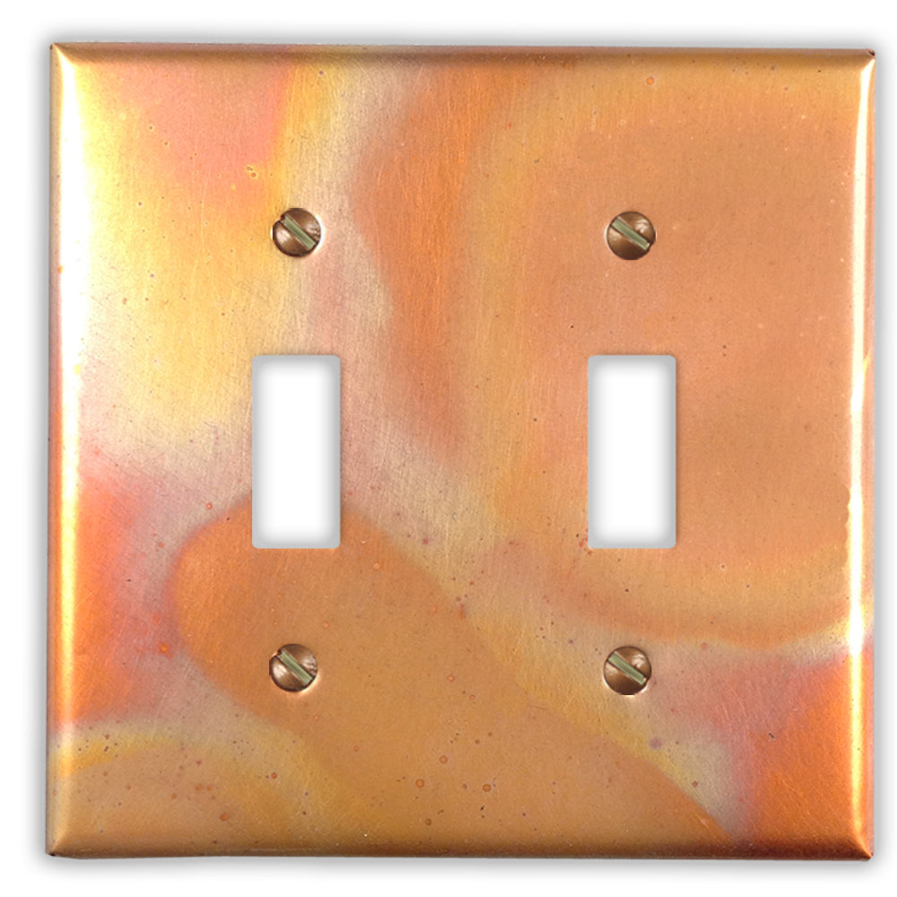 Flamed Copper - 2 Toggle Wallplate