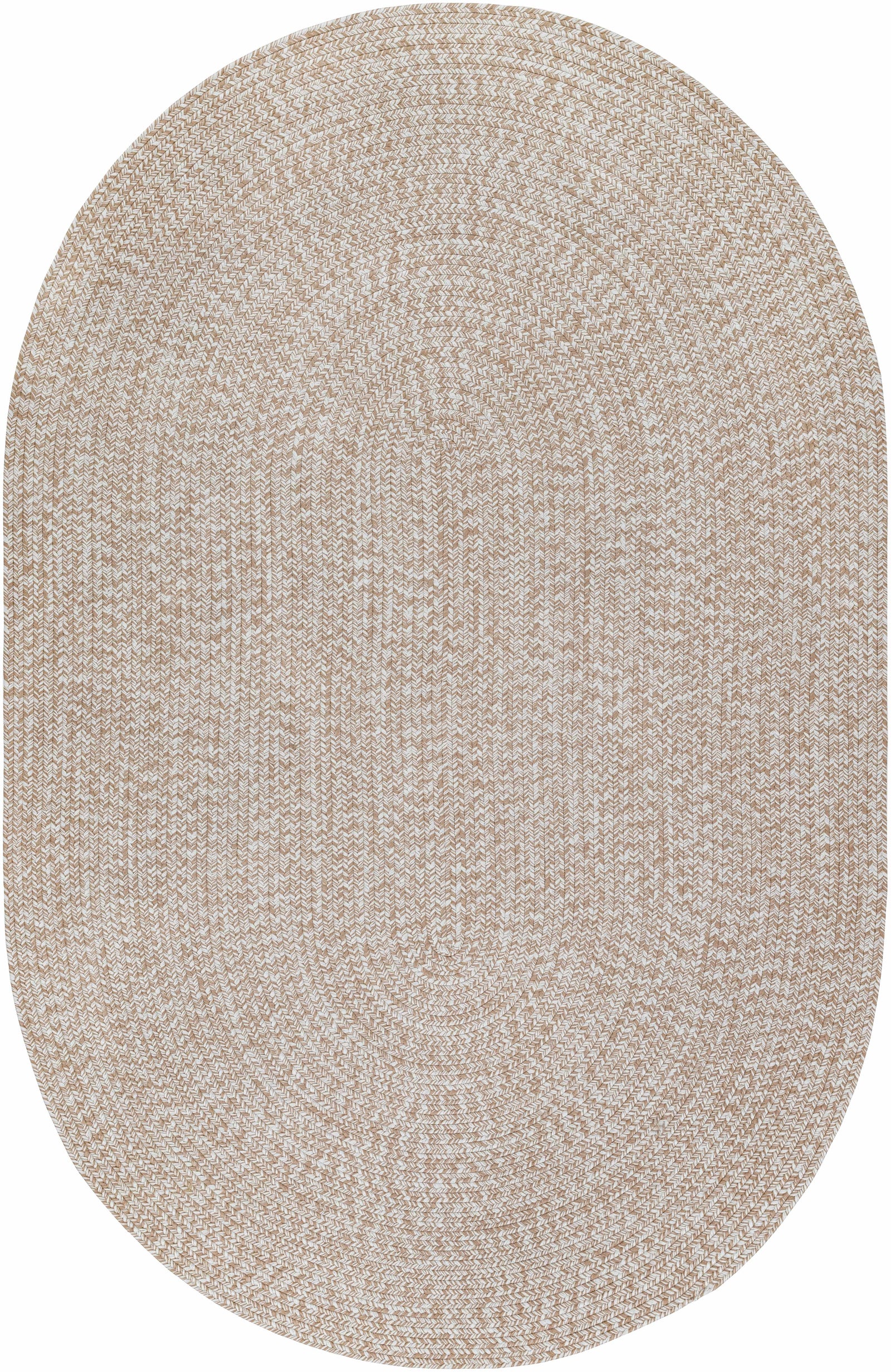 Alfombra trenzada de yute sintético de color crema
